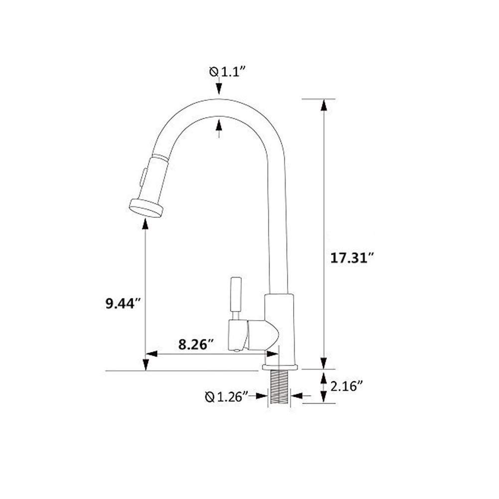 Grifo de Cocina, Grifo Cocina Extraible, Giratorio de 360 Grados Grifos Cocina Extensible de 2 Vías para Ahorro de Agua, Grifos para Fregadero con Control de Agua Fría y Caliente, Cepillado