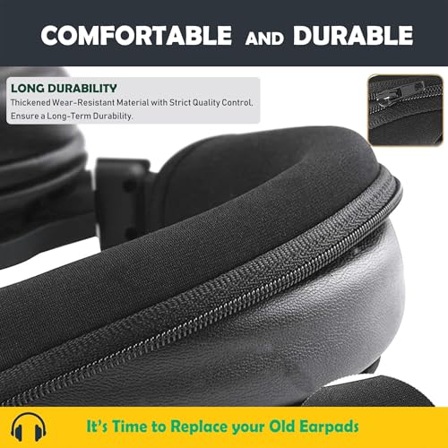 Repuestos de Almohadillas y Banda para Anker Soundcore Life Q30 / Q35 Auriculares Bluetooth con Cuero de Proteína Suave y Espuma de Memoria miniatura 4