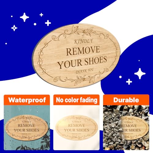 GEEKBEAR Remove Your Shoes Sign - 2 Pack Acrylic, Unique, Durable - 6.3 x 3.8 in (White) - Image 4