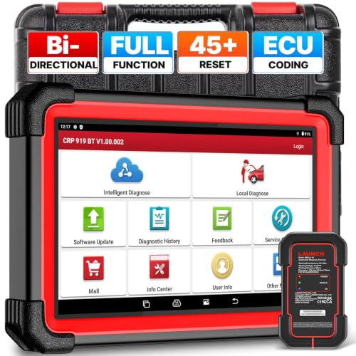 LAUNCH X431 CRP919E BT obd2 diagnosegerät für alle Fahrzeuge | OE-Level Alle System Diagnose,45+ Reset,kfz Tester für Active Test,CANFD, ECU-Kodierung,für VAG-geführte,FCA *