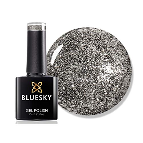 Bluesky Gel-Nagellack, Herbst- und Winter-Kollektion 2020, Himalaya AW2024 Silberglitzer, Grau, langlebig, splitterfest…