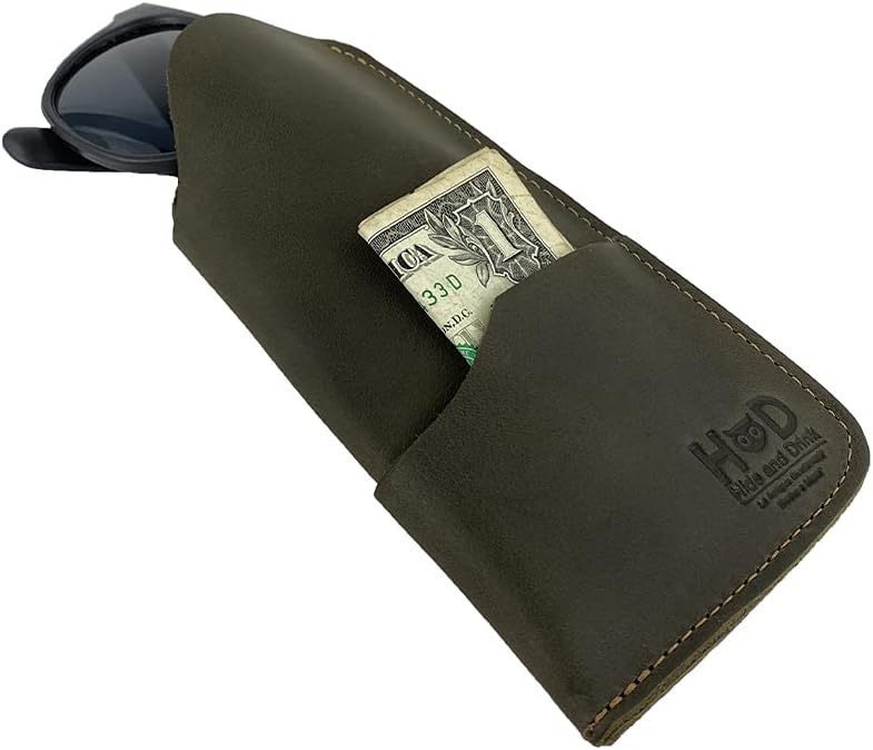 Hide & Drink, Rustic Sunglasses Case & Wallet Handmade from Full Grain Leather