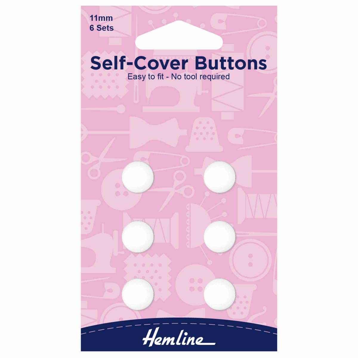 Hemline Hangsell Self Cover Buttons Nylon Self Cover Buttons - Image 2