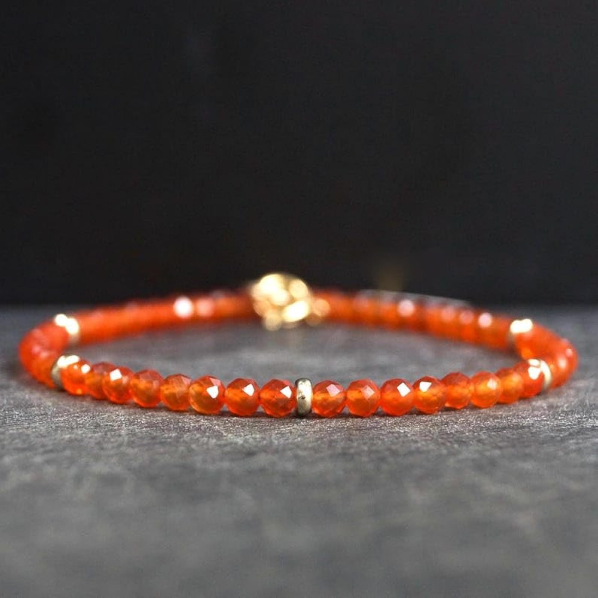 3.5mm Carnelian Bracelet for Men & Women, Adjustable