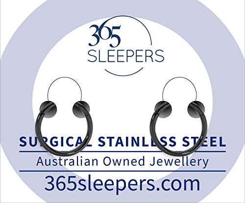 365 SLEEPERS 2PCS 16G Surgical Stainless Steel 6mm - 10mm Hinged Hoop Segment Nose Helix Tragus Septum Lip Conch Ring Sleeper Earrings2