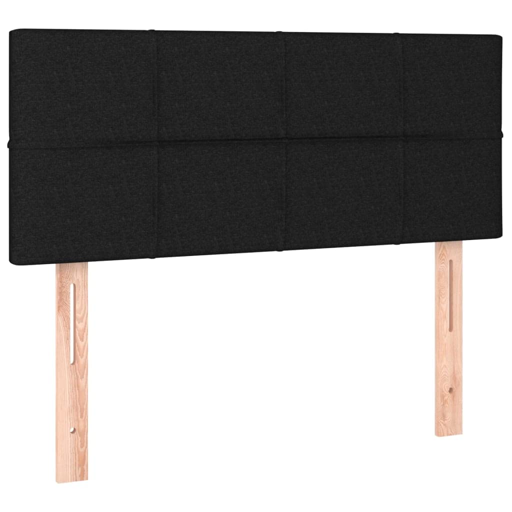 vidaXL Cabecero con Luces LED Cabecero de Cama Cabezal Tapizado para Cama Individual Mueble Dormitorio Interior Tela Negro 100x5x78/88 cm
