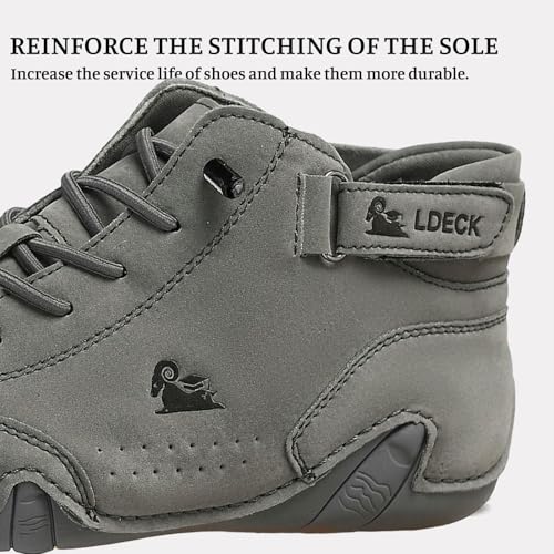 Men's Casual Suede Lace Up Flats Chukka Ankle Boots Orthopedic Slip On Shoes for Women Handmade High Top High Boots Outdoor Walking Sneakers Slip-on Lightweight Non-Slip Driving Chukka Boot Unisex2