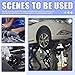 Glarks 15Pcs Auto Engine Piston Ring Compressor Tool Set Including 2Pcs Piston Ring Pliers and 14Pcs Piston Rings (62-145mm/2.44-5.71in) for Repairing Car Truck Auto Engine