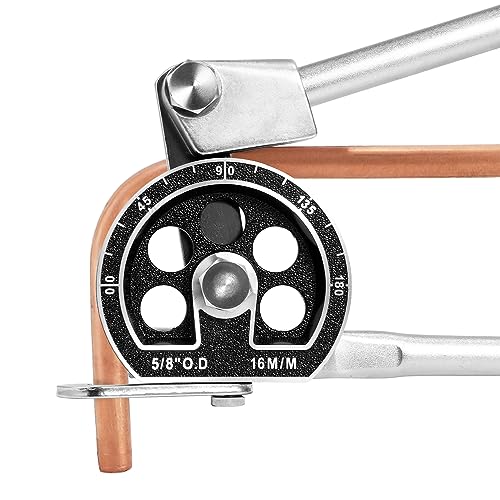 CGOLDENWALL 5/8' Herramienta De Doblado De Tubos Manual OD De Alta Resistencia 0-180 Grados Para Tubos De Cobre y Aluminio y Metales Blandos (16mm)