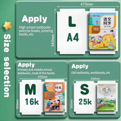Image of Transparent Self-Adhesive Book Cover Roll for Textbooks & Workbooks | Waterproof Clear Protective Cover Film | Easy Peel & Stick Book Wrapping Sheet | S /M /L. [30 Pcs= 3 Different Sizes -10 Each]