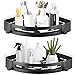 PNNP Estanteria Ducha sin Taladros Estanteria Baño 2 Piezas, Ducha Rinconera Estantería Cesta Ducha Acero Inoxidable, Estante Ducha Acabado Mate Buenos Accesorios de Baño (Negro)
