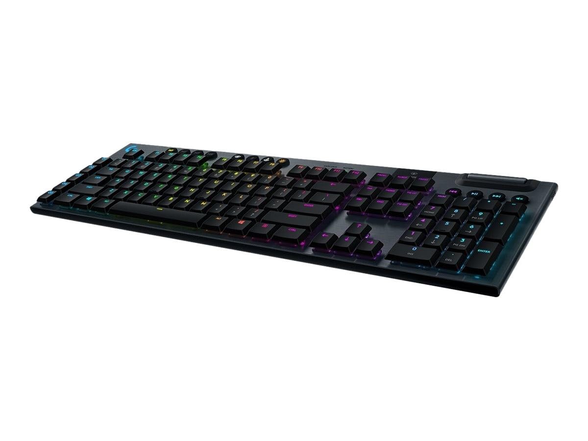 Logitech G915 Lightspeed Teclado Gaming Mecánico Inalámbrico con Teclas GL-Táctil de bajo Perfil, Diseño Ultra Delgado, 30 Horas de duración de la batería, Disposición QWERTY ES - Negro
