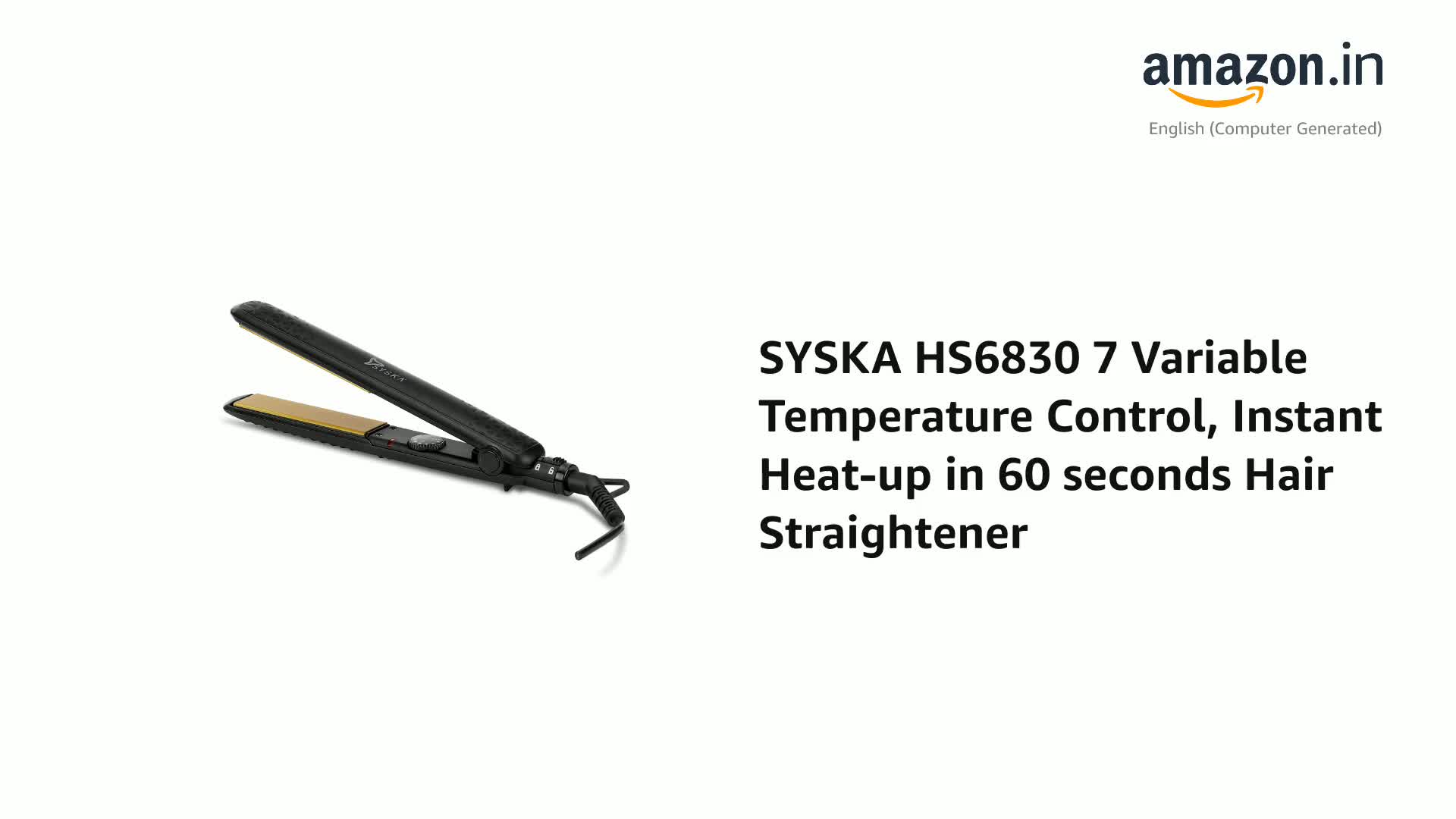 SYSKA HS6830 7 Variable Temperature Control, Instant Heat-up in 60