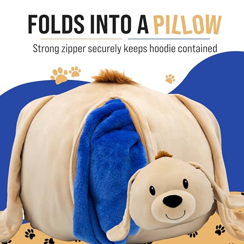 Image of Wearable Blanket Hoodie, Dougie Dog, 2-in-1 Oversized Hoodie Blanket Pillow, Long Sleeve Sweatshirt Pocket, Cozy Gift for Men and Women