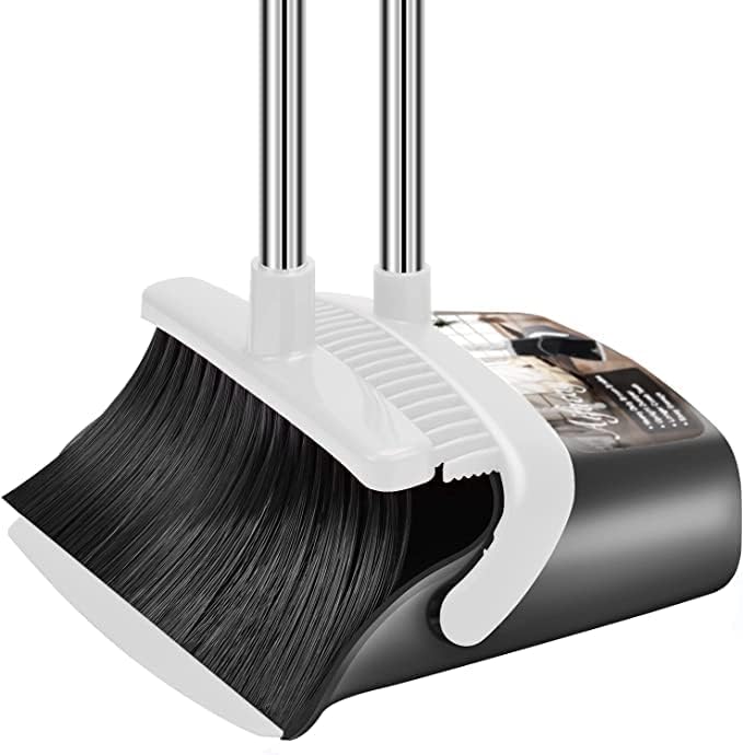 Riveira Broom and Dustpan Set with Long Handle, Light Weight Stainless Steel Poles Stand Upright Dustpans with Broom Combo for Home Kitchen Office Pet Dog Hair (B0CRTL31VZ) Amazon Price History, Amazon Price Tracker