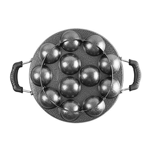 Cello NonStick 12 Cavity Grill Appam Patra with Stainless Steel Lid