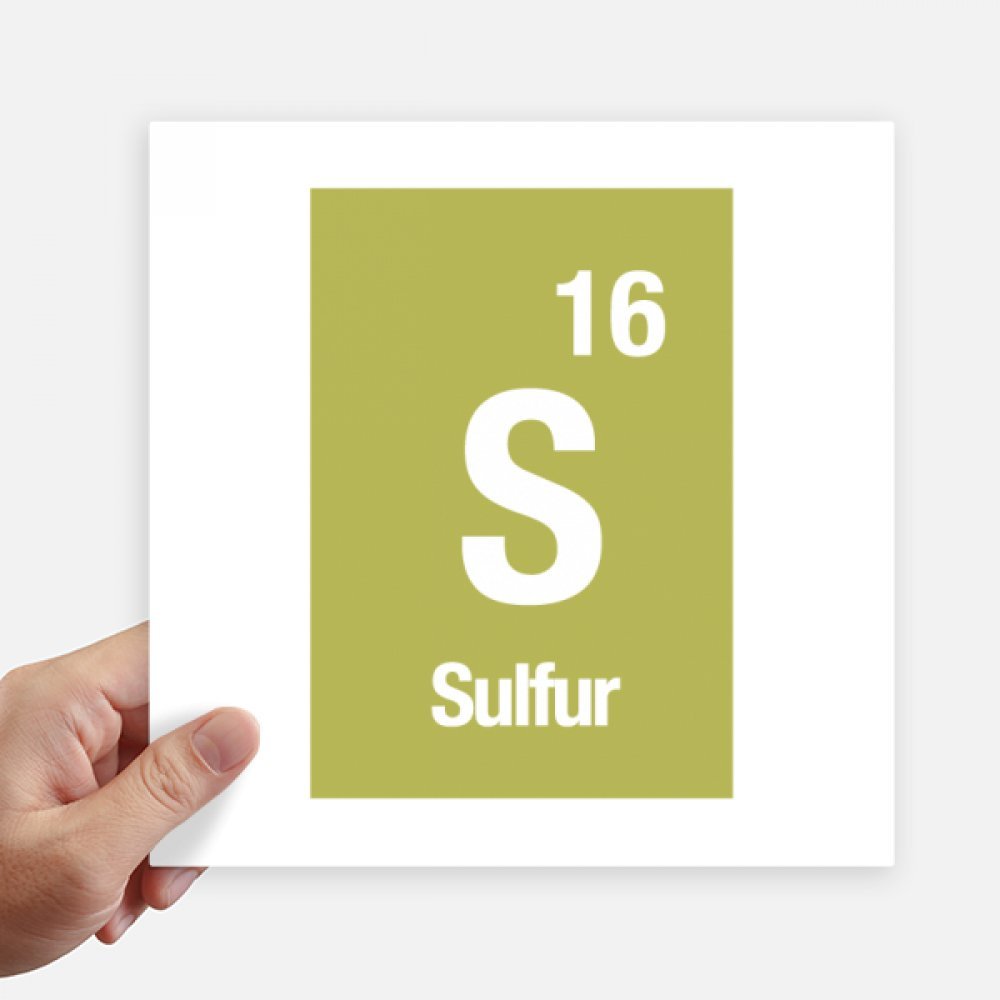 Autocollant Soufre S science sticker mural carré 20 cm déco ordinateur et valise lot de 4