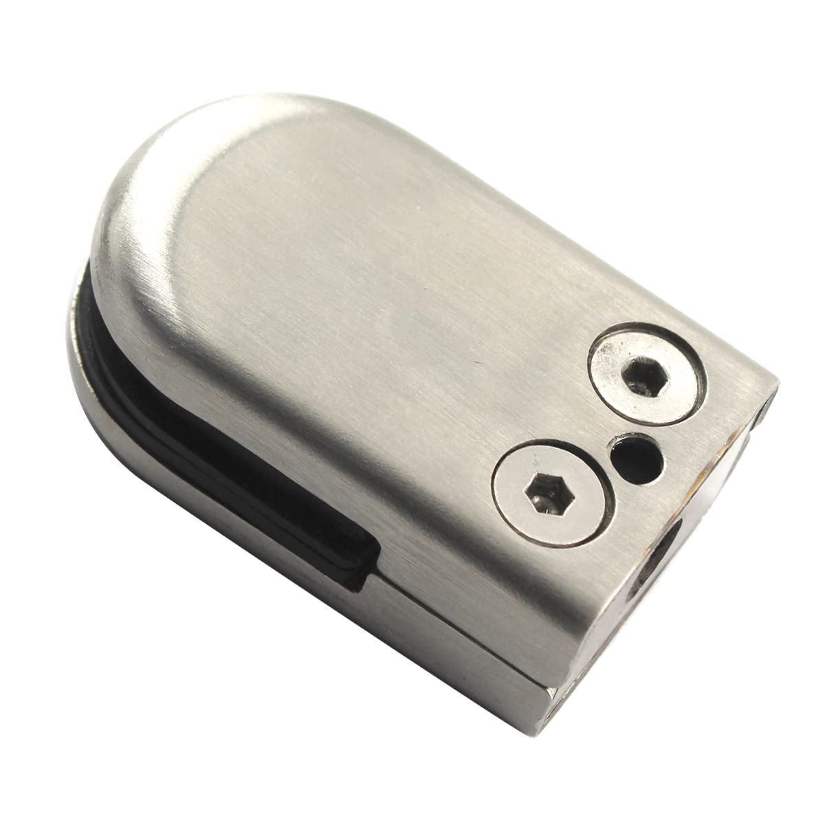 Pince de serrage pour verre - Collier de serrage réglable en acier inoxydable argenté - Lot de 4 pour escalier, main courante, salle de bain - Verre de 16-17 mm