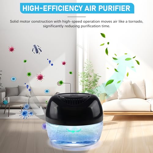 Image of Purifier Air Washer, Air Fresher Aroma Diffuser Odor for Smokers, Dust, Mold, Home and Pets, Air Cleaner with Night Light, Super Quiet and Safety (Black)