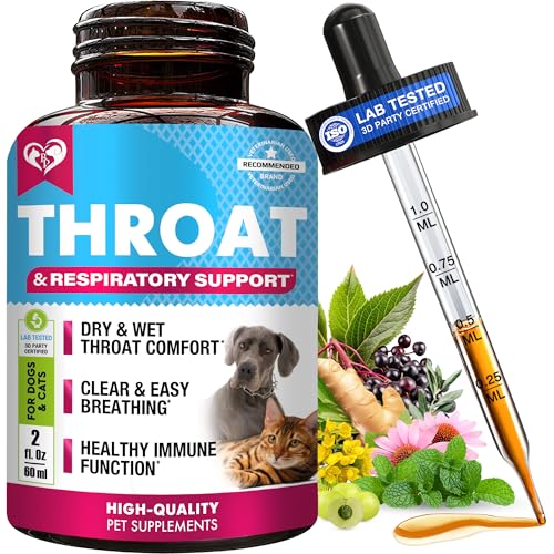 Kennel Cough Treatment & Natural Infection Medicine for Dogs & Cats - Respiratory & Cold Cough Relief - Collapse Trachea & Cat Asthma Support - Made in USA