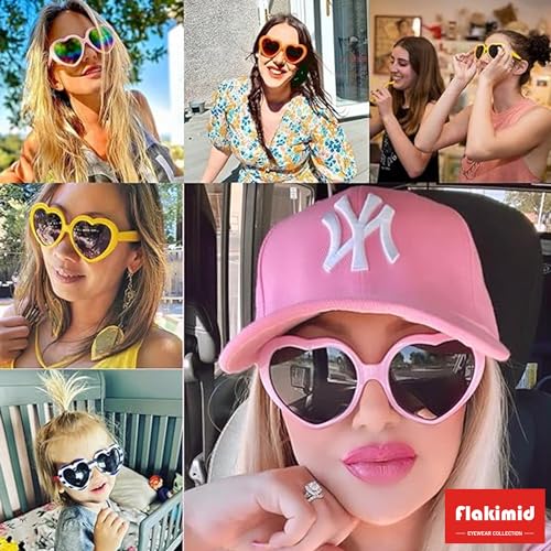 Heart Sunglasses for Women Vintage Love Eyeglasses Fashion Mirror Heart Shaped Sunglasses UV400 Protection (Black/Gray)3