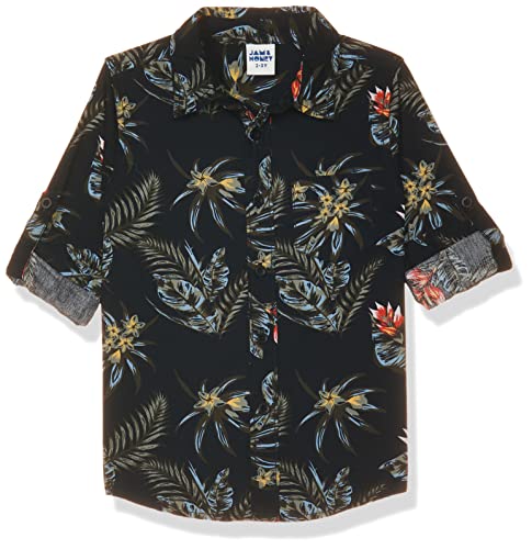 Image of Amazon Brand - Jam & Honey Boys 100% Cotton Printed Regular Fit Long Sleeve Shirt