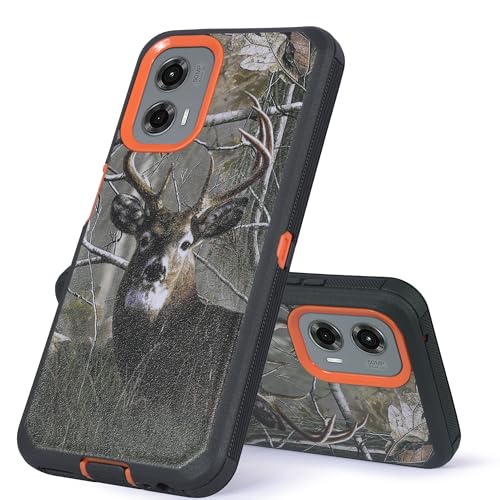 ThousandGear Compatible for Motorola Moto G 5G 2024 Case with Clip Belt Holster, Heavy Duty Military Grade Drop Protective Case with Built in Screen Protector (Deer)