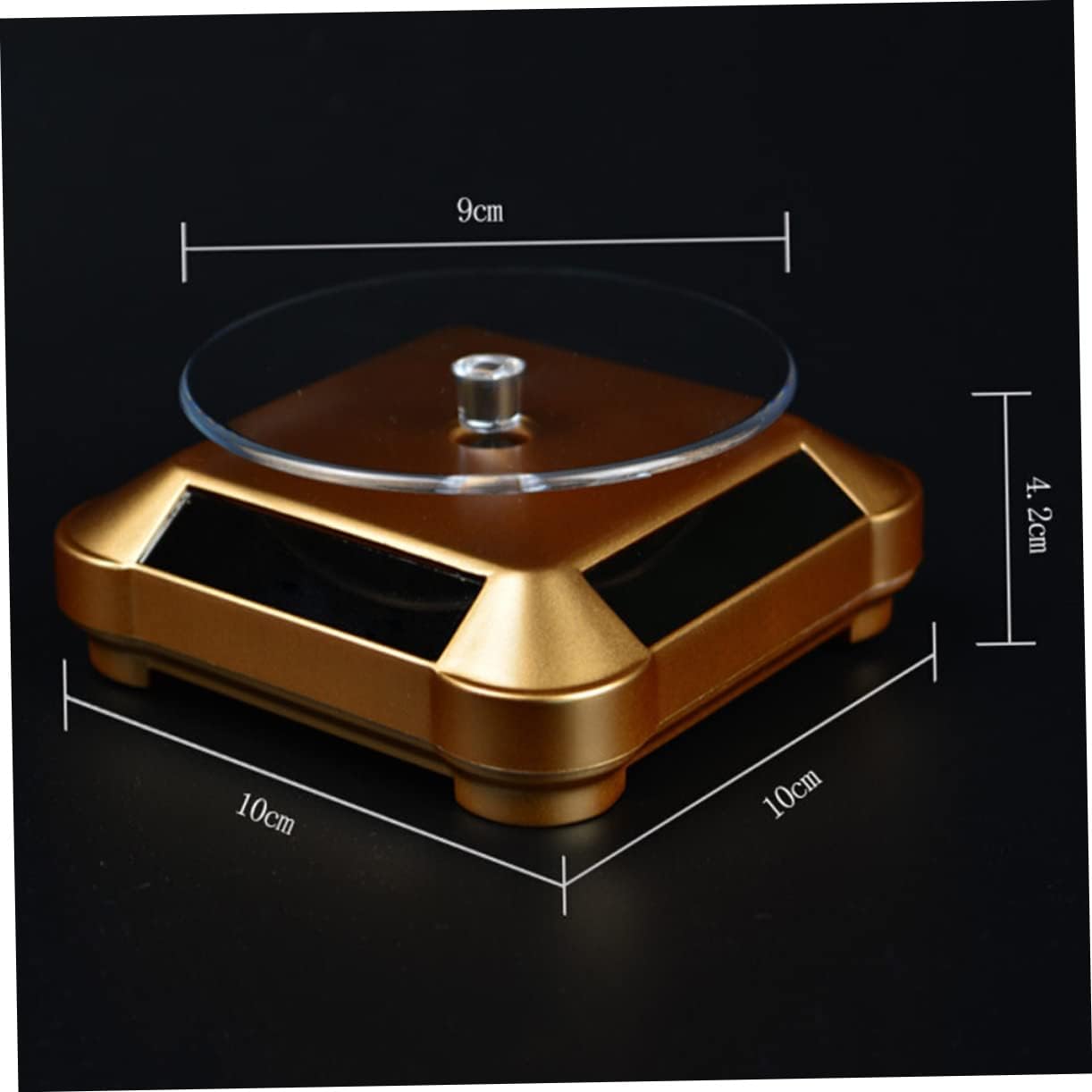 SOLUSTRE Rotating Display Stand Solar Energy for Jewelry Watches Mobiles Cameras Compact Easy to Carry