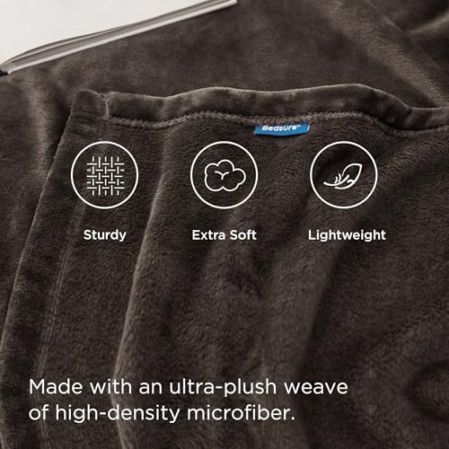 BEDSURE Kuscheldecke Flauschig Decke Fleecedecke - Wohndecke Warm Winter Weich, Sofadecke XL, Decke Couch Blanket, Wohn- & Kuscheldecken 150x200cm, Sofa überwurfdecke Braun