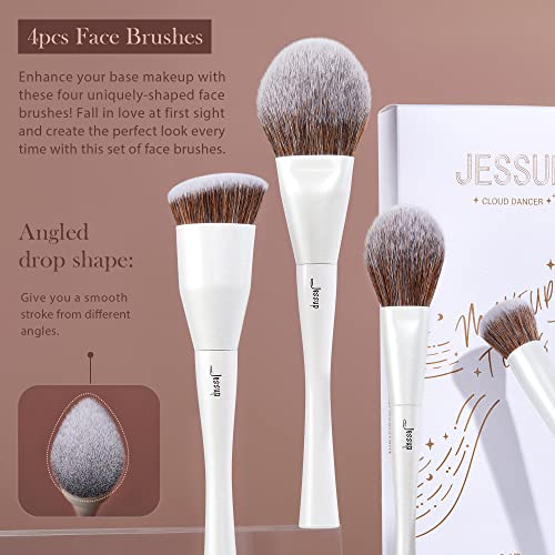 Jessup Makeup Brushes Set 14pcs Make up Brushes Premium Synthetic Foundation Concealer Blush Contour Powder Eye Shadow Blending Brush, Pearl White T343 Jessup Makeup Brushes Set 14pcs Make up Brushes Premium Synthetic Foundation Concealer Blush Contour Powder Eye Shadow Blending Brush, Pearl White T343