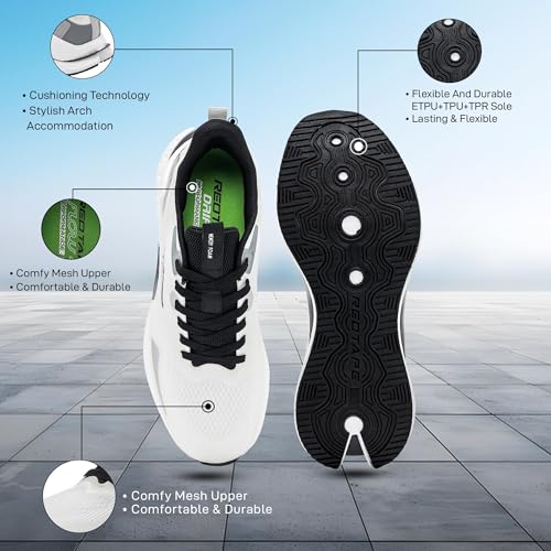 Red Tape ETPU Athleisure Shoes for Men |Cultured Round-Toe Shape & Cushioning Technology White/Grey - Image 3