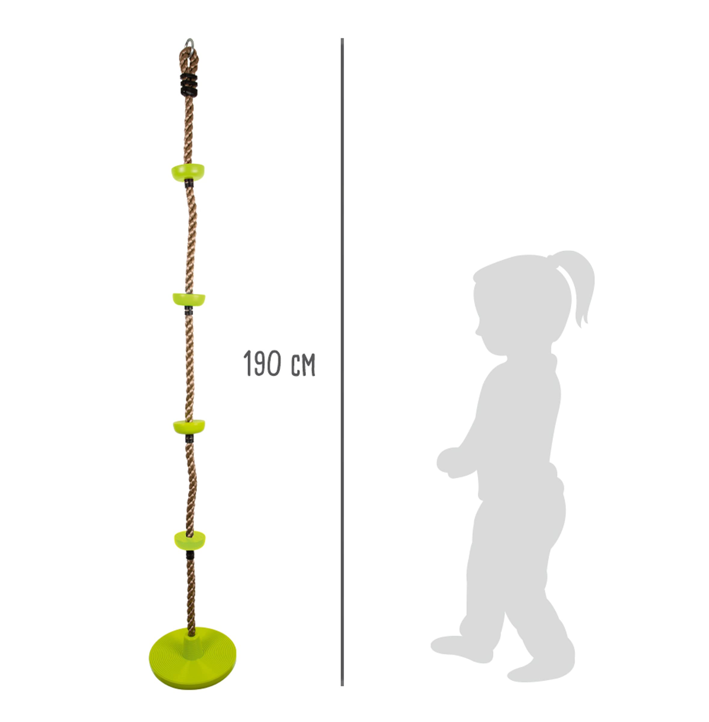 small foot 11878 Fune e altalena 2 in 1, altalena a disco e fune d'arrampicata in combinazione, dai 3 anni in su