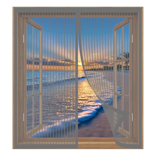 ���C�X�N���[���h�A 60 x 100 cm �����ŕ܂�h���΍�G�R���t�����ȒP�A�������Ȃ��t���C�E�B���h�E�X�N���[���o���R�j���r�O�����p�e�B�I�p�o����y�X, �O���[