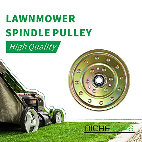 Nicheflag 2 Pack 1-633109 Idler Pulley Compatible With Husqvarna 539102610, Toro 116-4667, Exmark 126-7685 Pulley, Exmark 1-633109, 132-9424 Pulley-Idler Flat, 1 633109 Pulley #TOP1