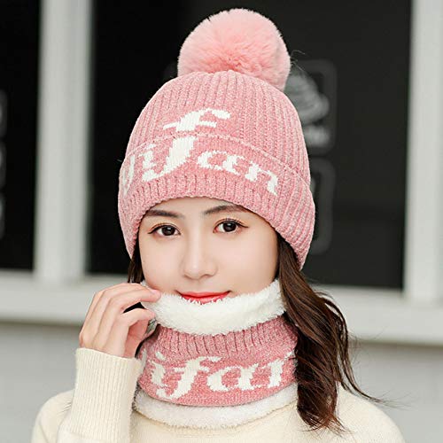 Bonnet tricoté et écharpe d'hiver chaude pour femmes et filles