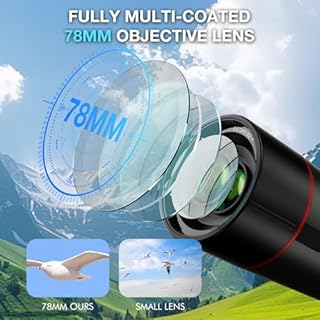 GOWWPUN Spotting Scopes Telescope, Save 30MP Photos&4K Video, 2.8'' Extended Screen,78mm Large Objective Lens for Stargazing,Bird Watching,Hiking,Wildlife Viewing,IP54 Waterproof