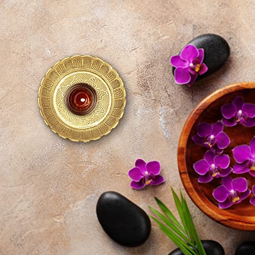 Shubhkart Solid Brass Decorative Nakshi Plate Set for Puja, Decoration & Diwali Gifting (Small 7 cm, Pack of 3, Solid Brass) - Image 7