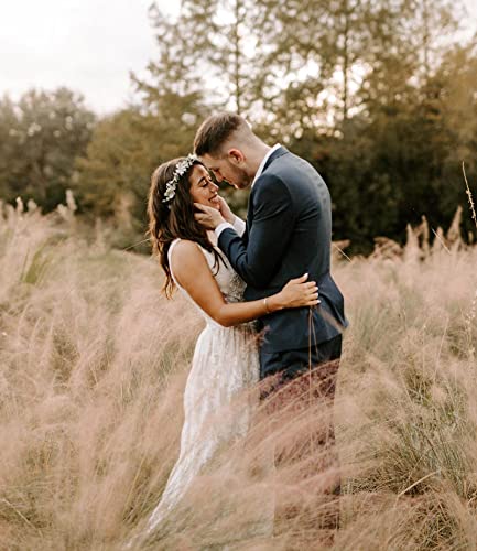 Vividsun Bridal Green Leaf Crown Bohemian Headpiece Floral Headband Photo Prop (White Flower) #TOP2