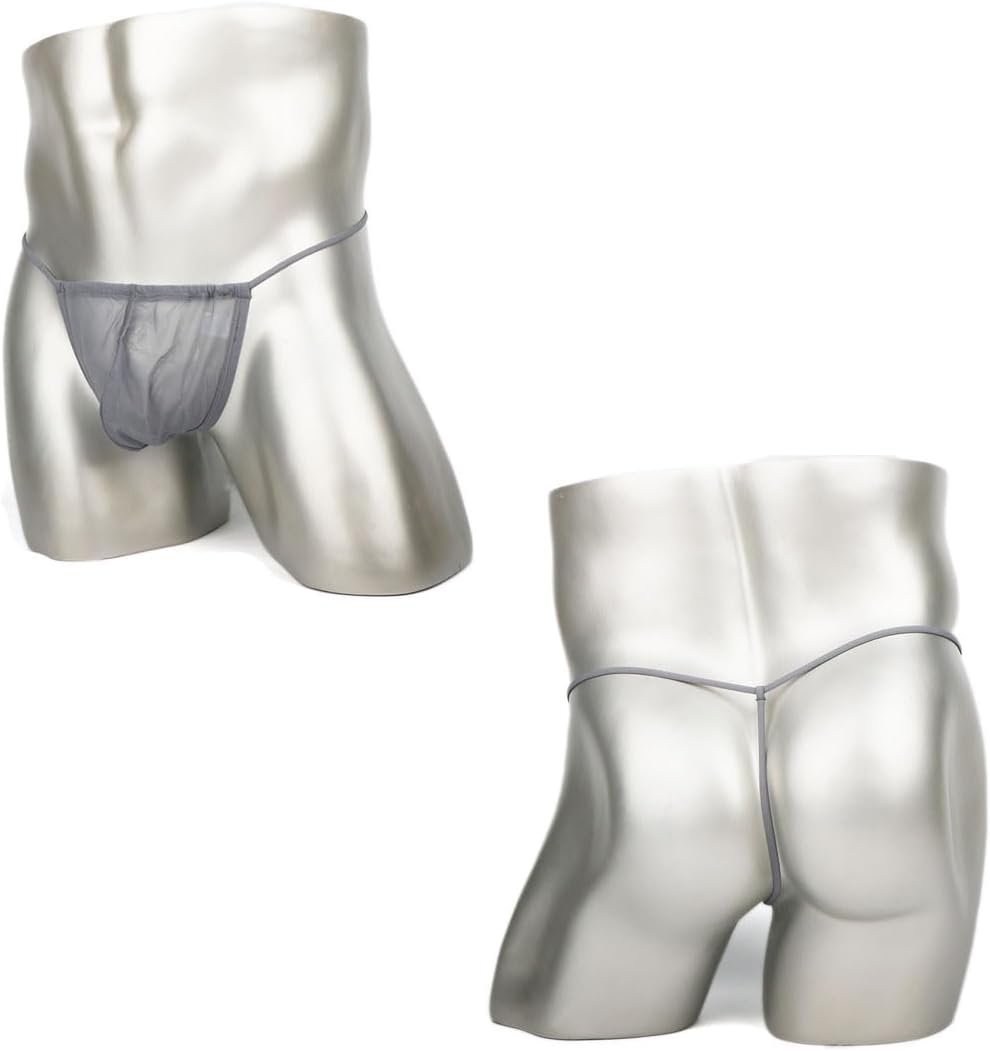 ZONBAILON Men's See-through T-back Thong Sexy Sheer Mesh String Underwear - Image 3