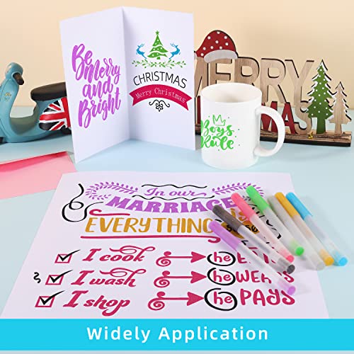 Image of Glitter Gel Pen Set Compatible with Cricut Maker 3 /Maker 4 /Maker /Explore 3 /4 /5 /Air 2 /Air, 0.8 Tip Glitter Pen Set of 7 Pack Medium Point Pen, Writing, Drawing, Invitations, Cards
