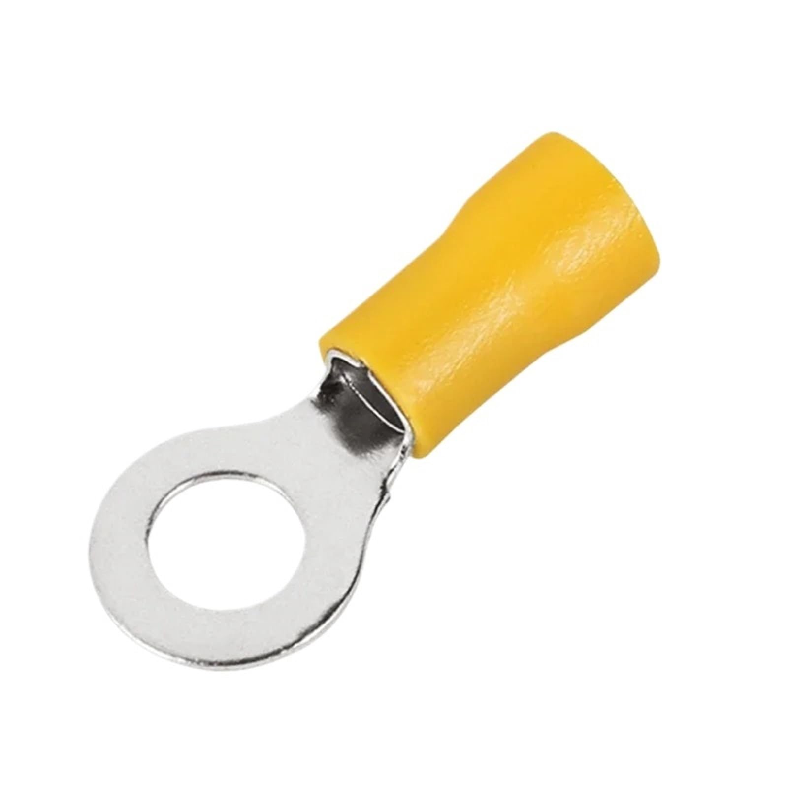 Ensdiepls One Color Insulated Ring Terminals, Insulated Ring Crimp Terminals Multicolor Multiple Sizes 100Pcs Auto Motorcycle Marine(Rv5.5-6 100Pcs)