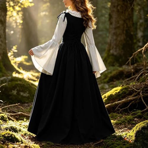 Renaissance Costume Women Medieval Irish Ren Faire Long Sleeve Dress - image 3