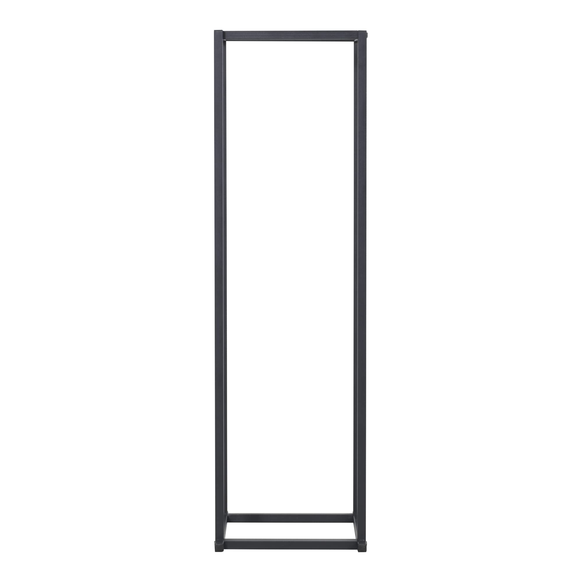 [en.casa] Soporte para Leña Exterior/Interior Estantería Organizador para Madera Leñero para Barbacoa Fogata Chimenea Acero 35 x 35 x 120 cm Negro