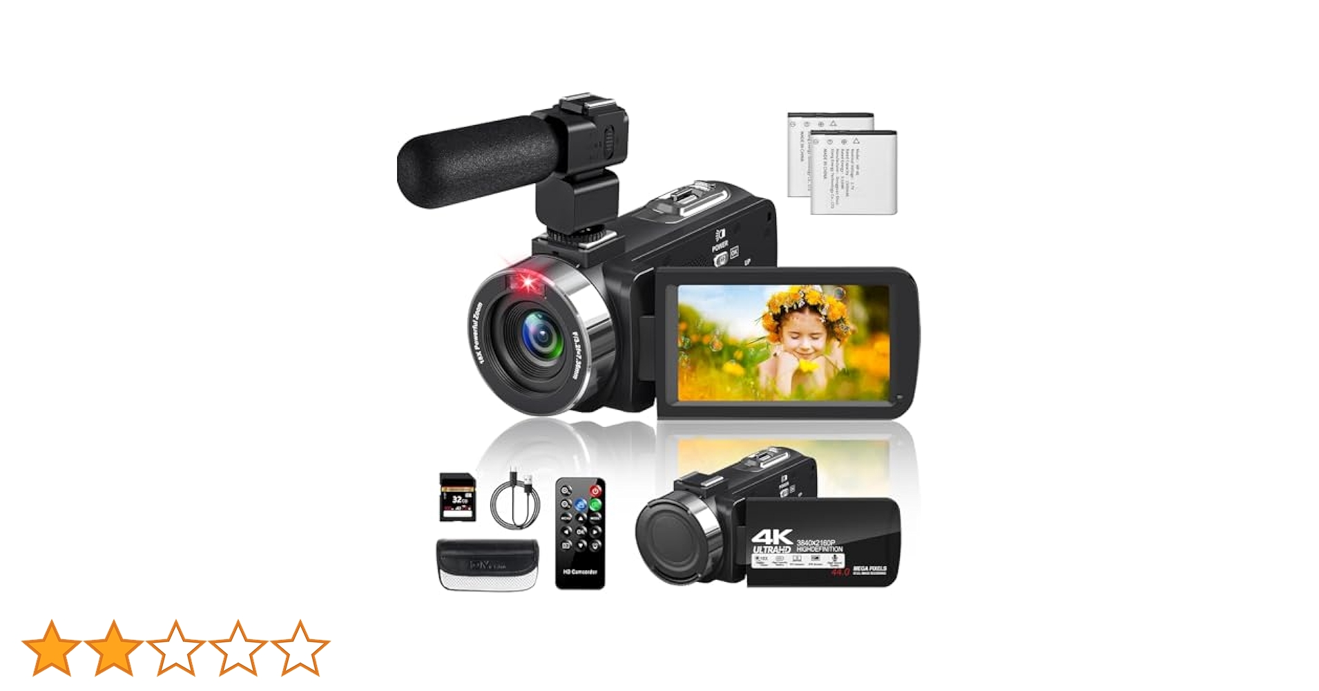 Amazon | ビデオカメラ4K動画4400万画像数YouTubeカメラ ウェブ