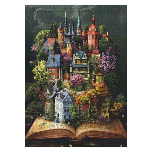 Rompecabezas Magic House Books para Adultos 1000 Piezas, Paisaje Misterioso, Arte Fantasía Colorido miniatura 2
