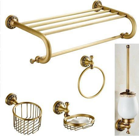 Matériel accessoires de salle de bain laiton couleur bronze jaune clair Gowe