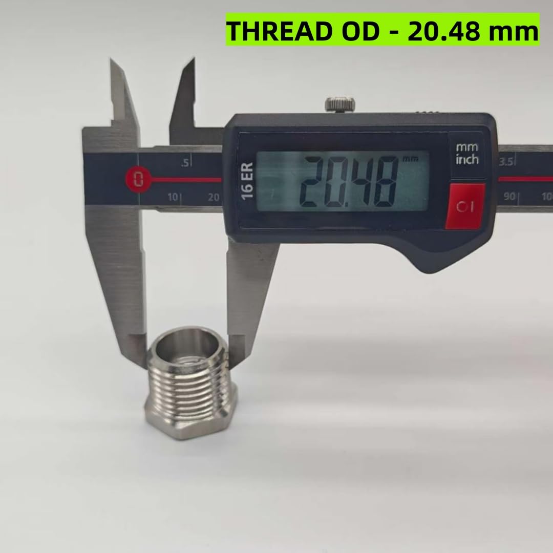 Reductor de buje hexagonal de acero inoxidable, NPT macho de 1/2 pulgada a NPT hembra de 1/4 pulgadas (paquete de 2)