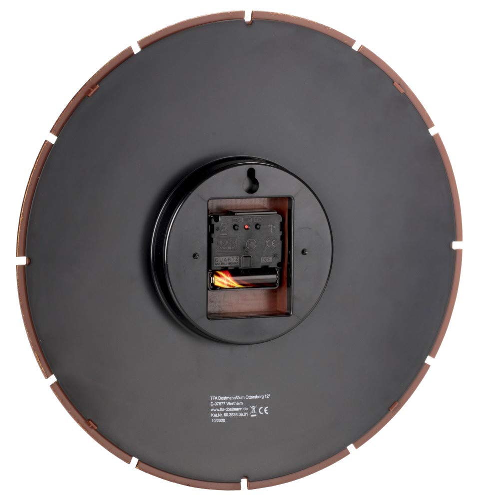 Orologio Da Parete TFA Dostmann CONTOUR - Design Moderno Bianco-Rosso, Quadrante A Due Livelli - Foto 4