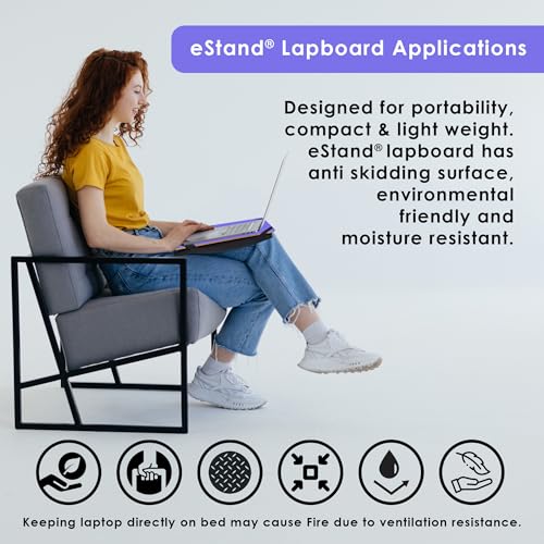 Image of Lap Board for Study | Home | Dining | Office | Laptop | Computer Desk | Reading & Writing | Multi-Purpose | Made in India | (Purple, CUSHION-14X18-PURPLE)