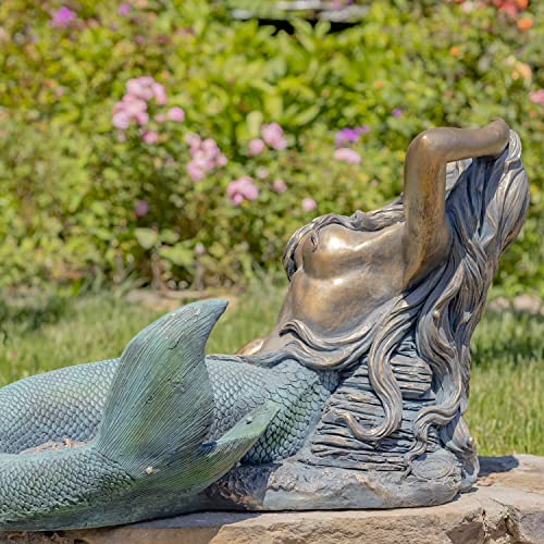 Estatua de sirena de cemento con base de magnesio para uso interior y exterior miniatura 5